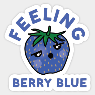 Cute Strawberry Feeling Berry Blue Sticker